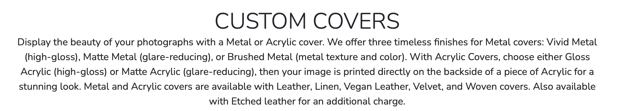 Custom Covers Text